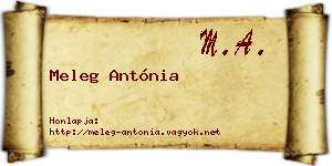 Meleg Antónia névjegykártya